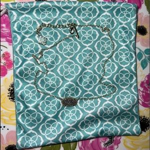 Kendra Scott Elisa Gold Pendant Necklace in Platinum Drusy